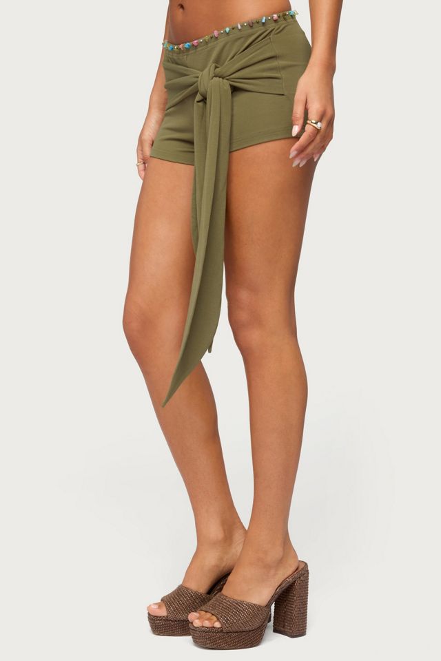 Edikted Monroah Bead Low Rise Shorts #3