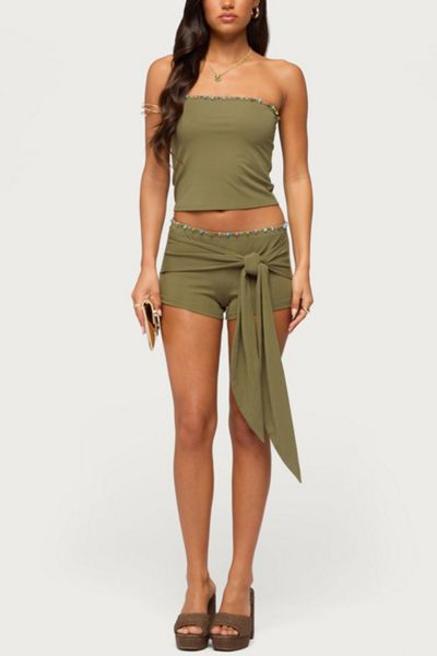 Edikted Monroah Bead Low Rise Shorts