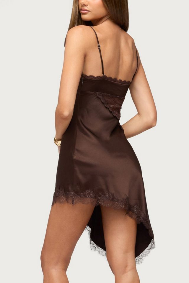 Edikted Kit Asymmetric Lacey Satin Effect Dress #2
