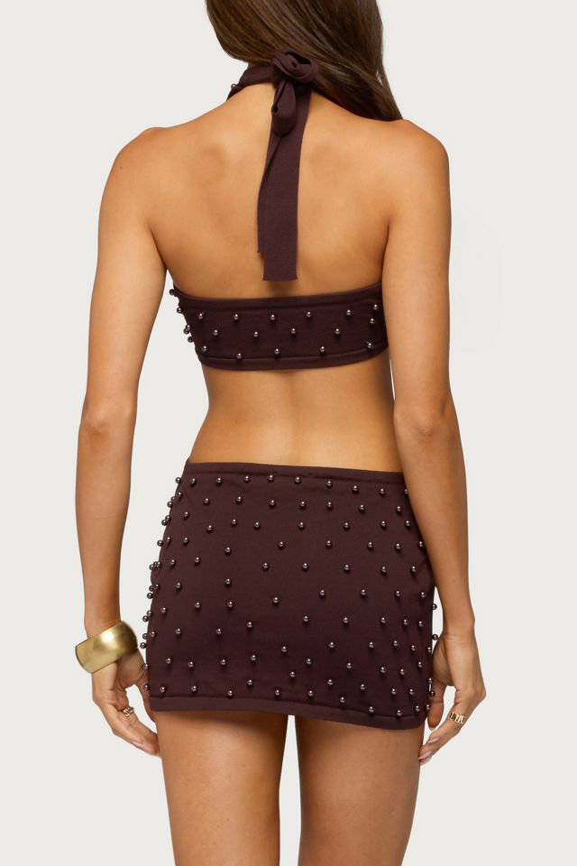 Edikted Kelcey Bead Cutout Knit Mini Dress #2