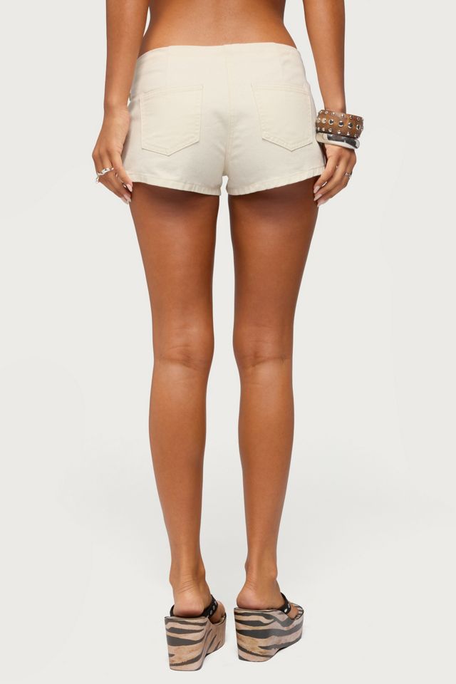 Edikted Ceresie Belt Denim Micro Shorts #3