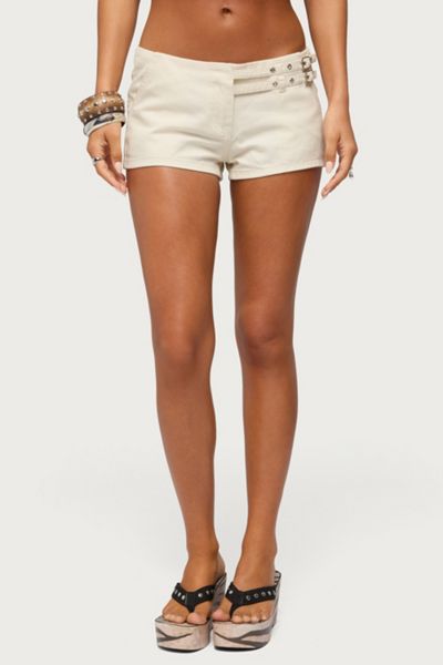 Edikted Ceresie Belt Denim Micro Shorts
