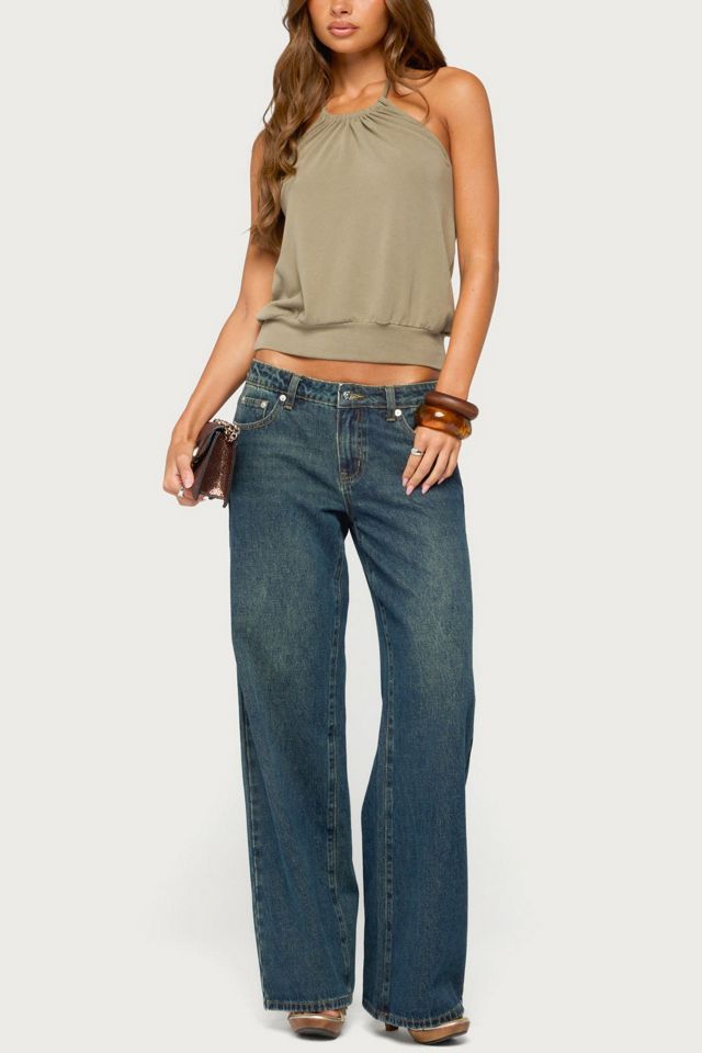 Edikted Bondi Cinched Waist Halter Top #1