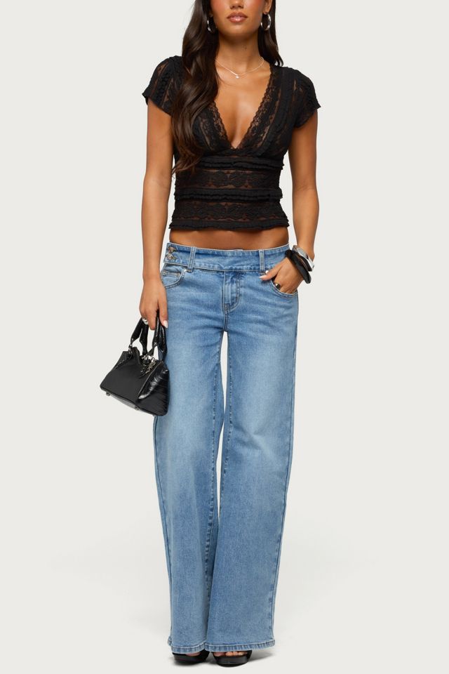 Edikted Dale Low Rise Straight Leg Stretchy Jeans #4