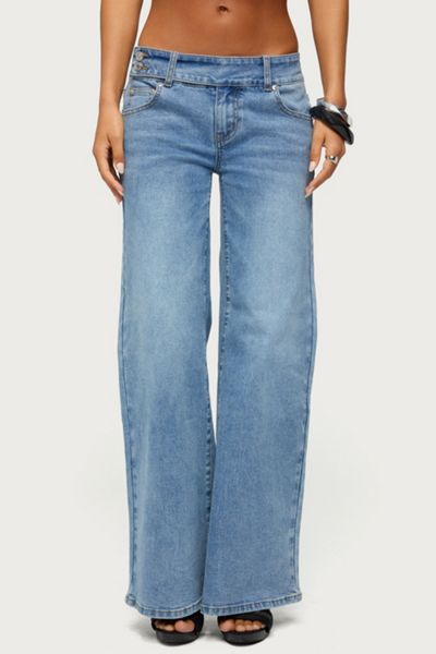 Edikted Dale Low Rise Straight Leg Stretchy Jeans