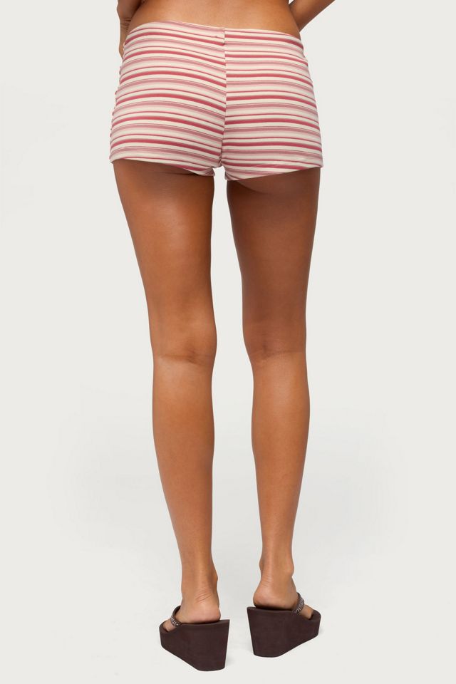 Edikted Noelia Striped Micro Shorts #3