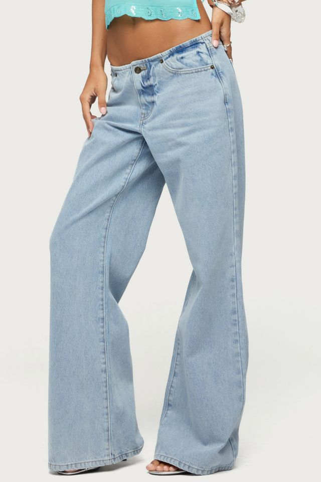 Edikted Veya No Waist Band Low Rise Baggy Jeans #3
