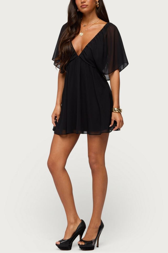 Edikted Rosalee Chiffon Babydoll Mini Dress #3