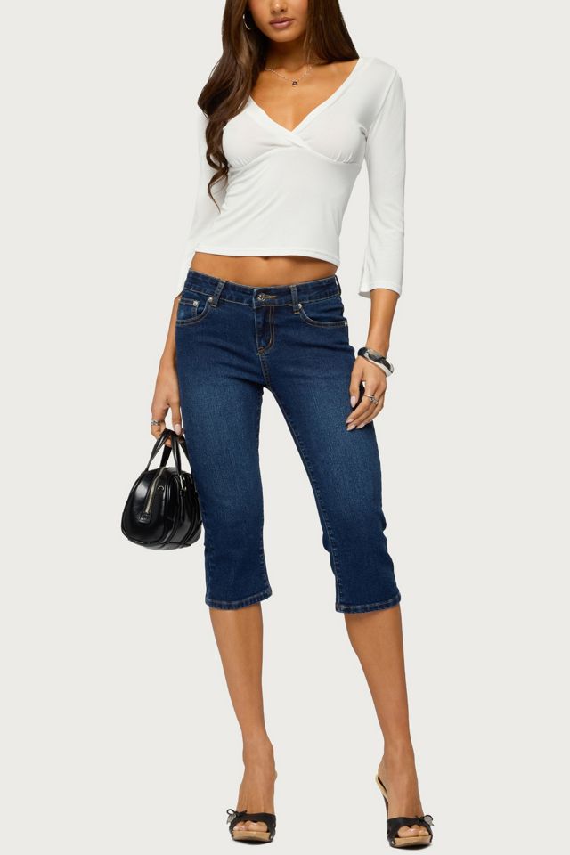Edikted Fifer Low Rise Capri Jeans #4