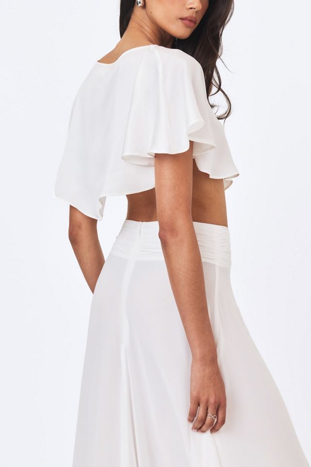 Miss Circle Yarae Satin Boat Neck Cape Top #2