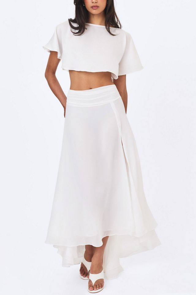 Miss Circle Yarae Satin Boat Neck Cape Top #3