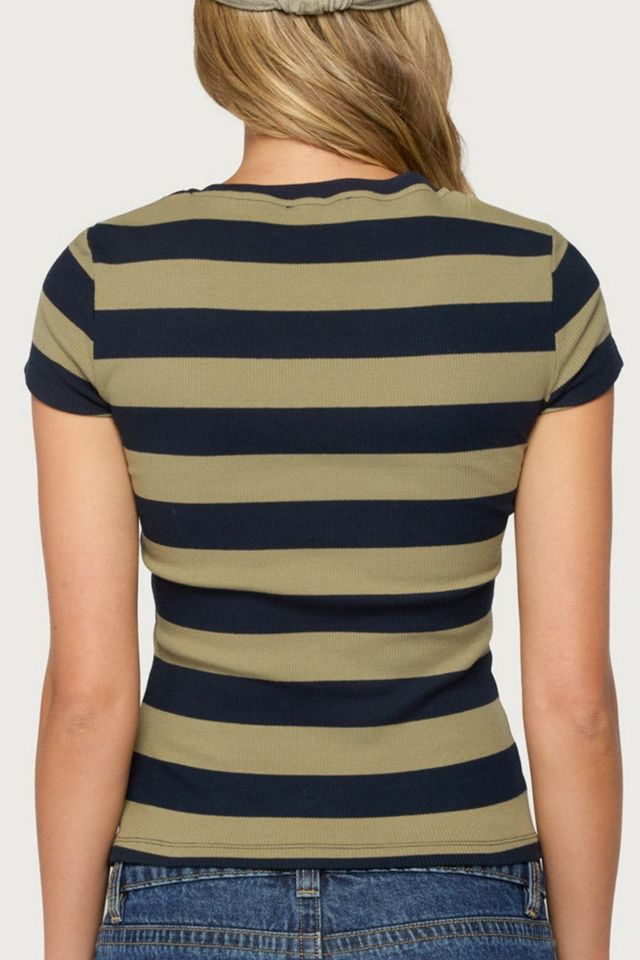 Edikted Rhianon Striped Henley Top #4