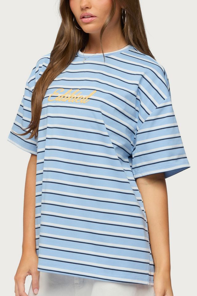 Edikted Chill Girl Striped Oversized T Shirt #2