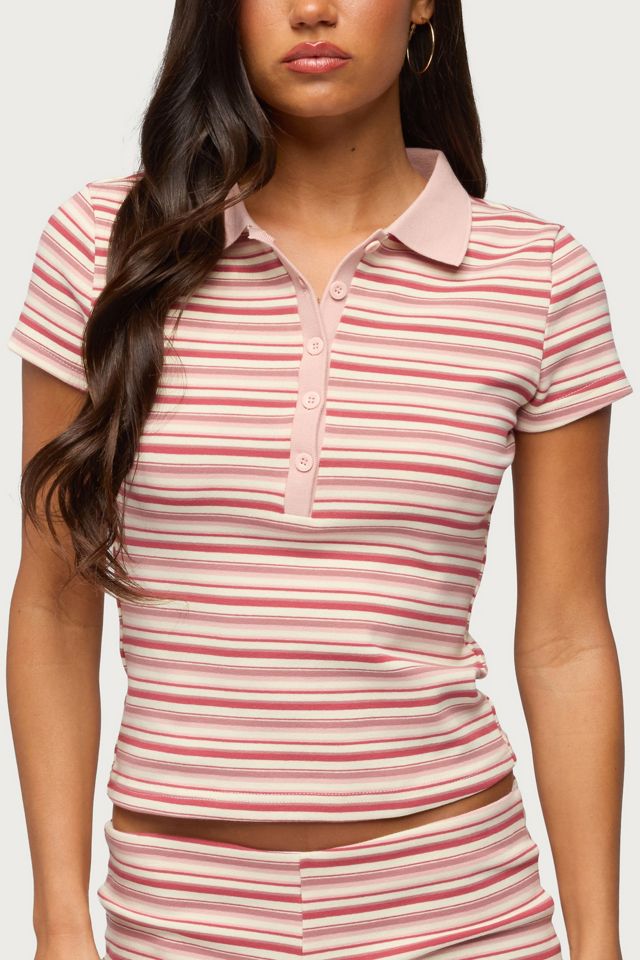 Edikted Noelia Striped Polo Top #2