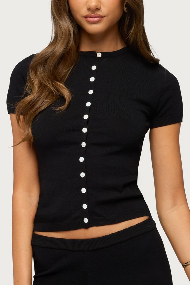 Edikted Vanessa Button Up Knit Top #1