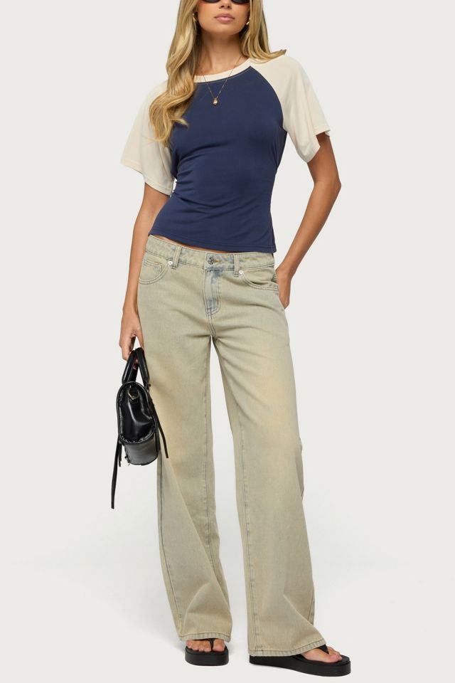 Edikted Fraise Contrast Back Tie Raglan Top #1