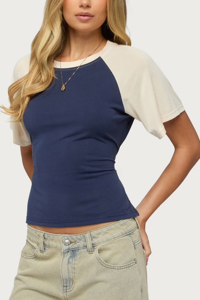 Edikted Fraise Contrast Back Tie Raglan Top #2