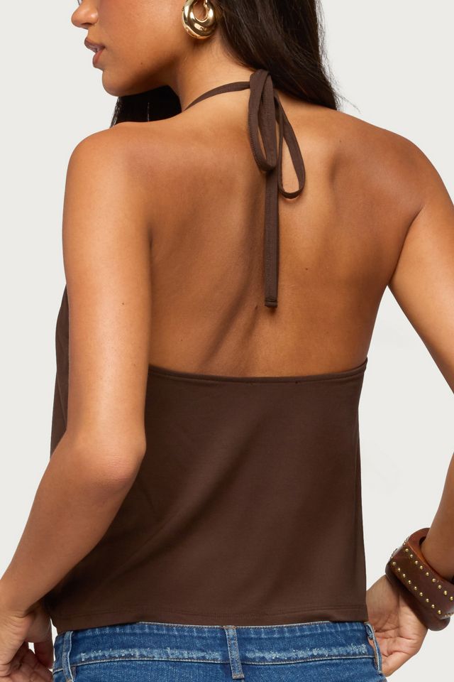 Edikted Gale Wood Disc Halter Top #4