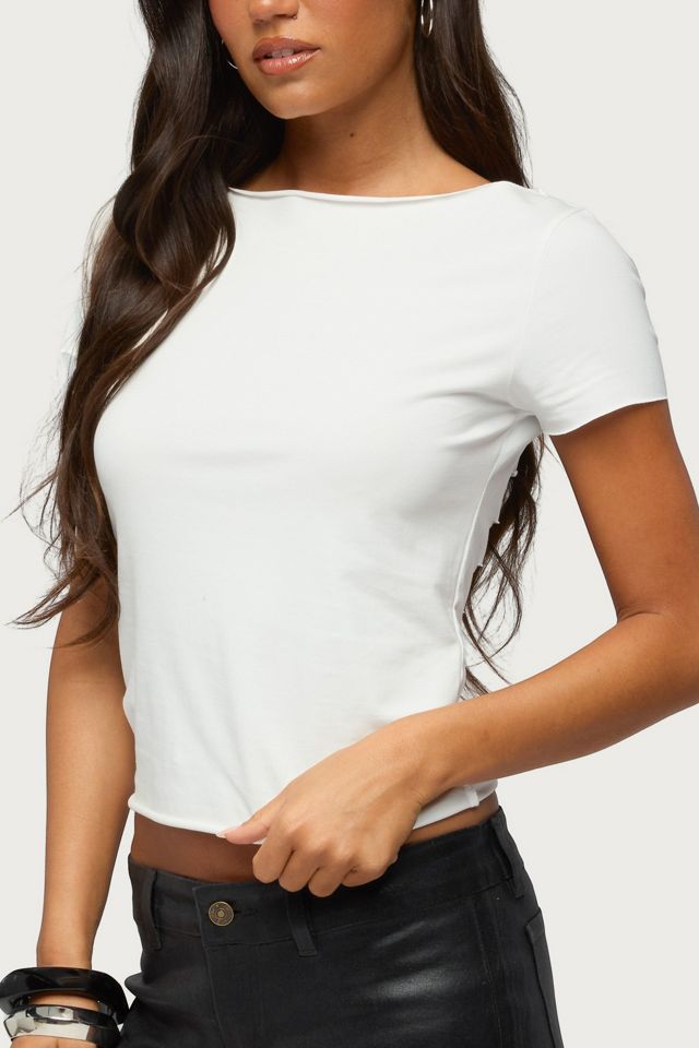 Edikted Rea Shredded Cutout Lacey Top #3