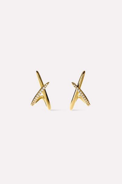 Ana Luisa Sloane Pave Gold Stud Earrings