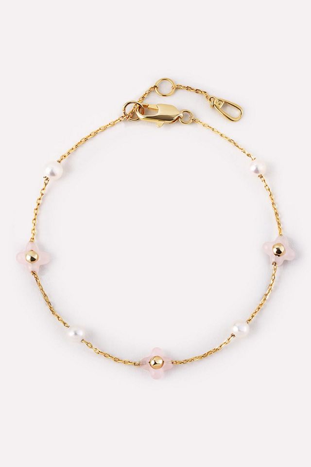 Ana Luisa Hannah Bracelet Rose Quartz Flower Bracelet #1