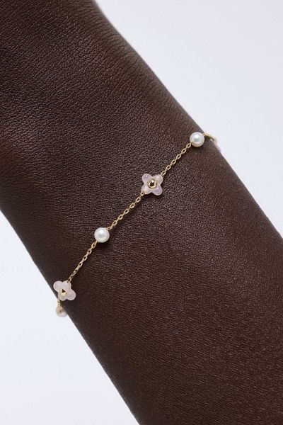 Ana Luisa Hannah Bracelet Rose Quartz Flower Bracelet