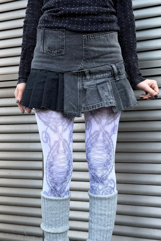 Mindblown Charcoal Patchwork Skirt #3