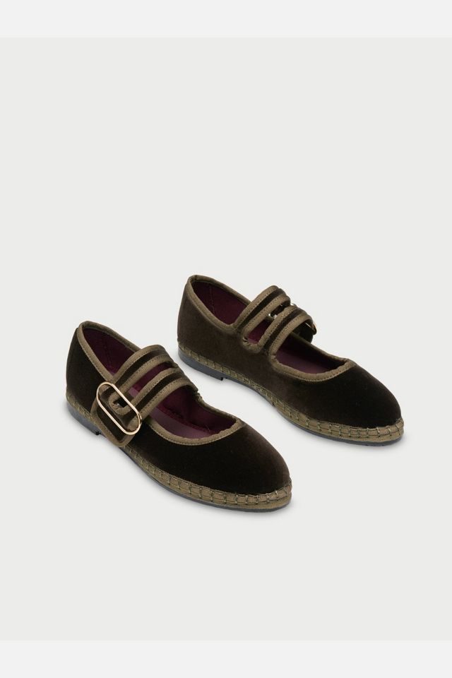 Flabelus Matilda Velvet Mary Jane Flat #1