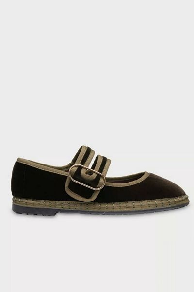 Flabelus Matilda Velvet Mary Jane Flat