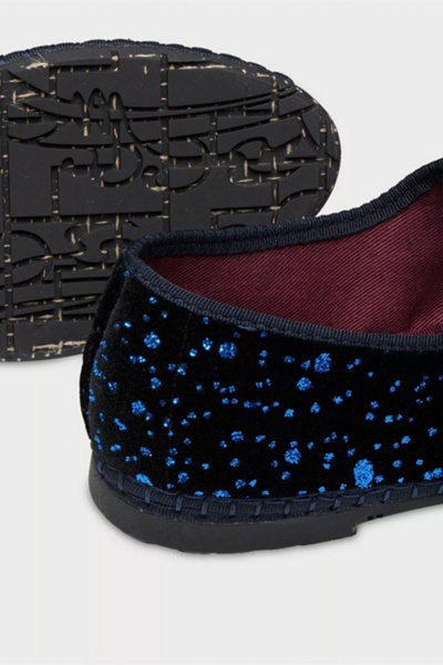Flabelus Seraphina Velvet Glitter Splatter Mary Jane Flat