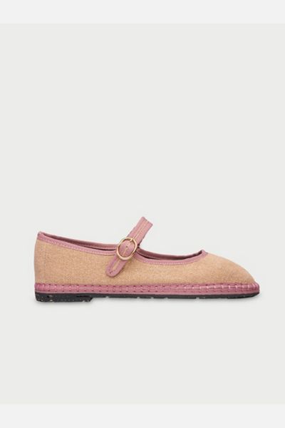 Flabelus Dora Linen Mary Jane Flat