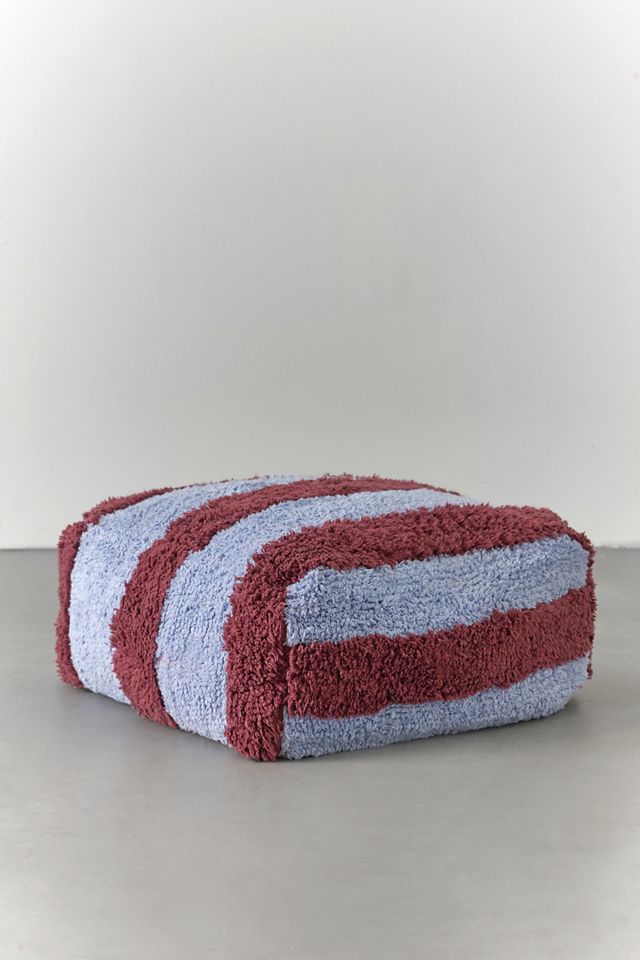 Shaggy Puff Lines Floor Pouf #1