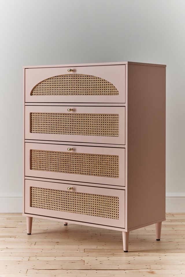 Maisie Tall Cane 4-Drawer Dresser #1