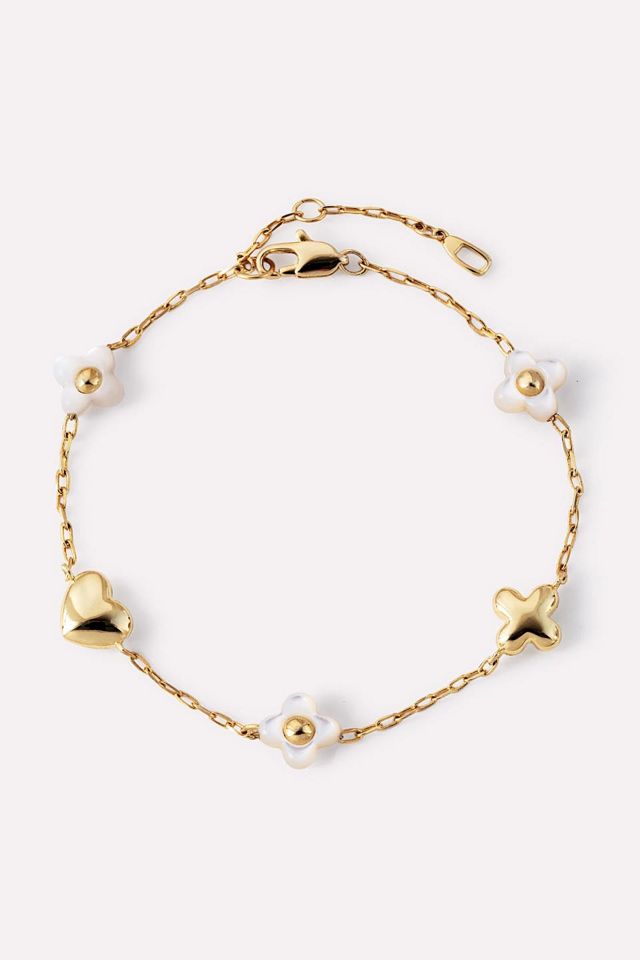 Ana Luisa Azura Mother of Pearl Gold Charm Bracelet #1