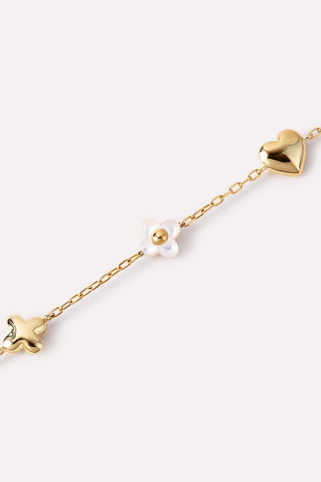 Ana Luisa Azura Mother of Pearl Gold Charm Bracelet #4
