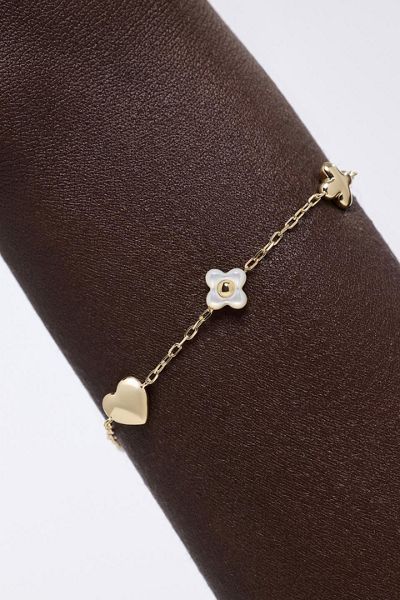 Ana Luisa Azura Mother of Pearl Gold Charm Bracelet