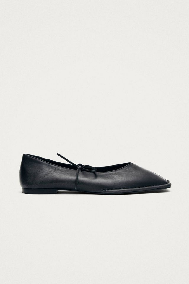 ALOHAS Sway Vintage Effect Leather Ballet Flats #1