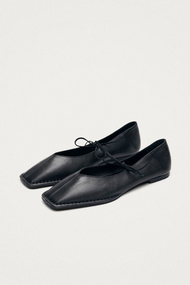 ALOHAS Sway Vintage Effect Leather Ballet Flats #2