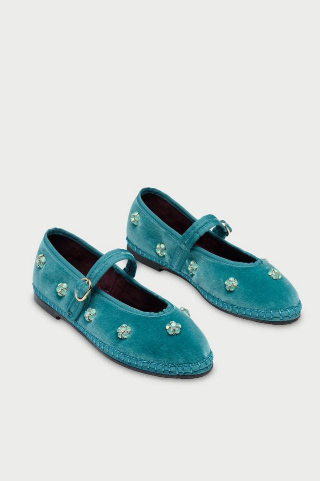 Flabelus Pierre Flower Embellished Velvet Mary Jane #2
