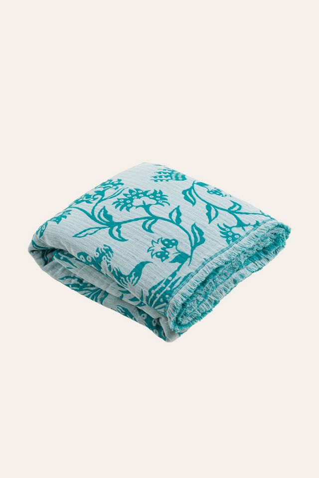 Zsa Zsa Zsu Costa Fringed Jacquard Cotton Bedspread #2