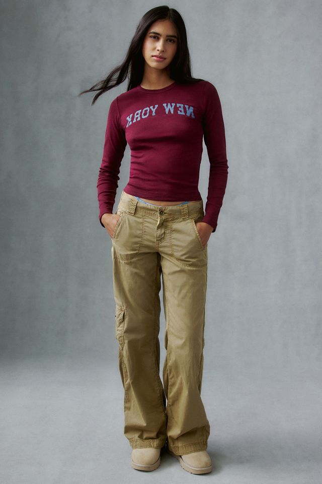 New York Backwards Graphic Long Sleeve Baby Tee #2