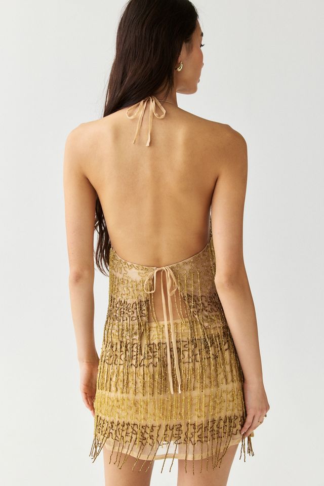 Kimchi Blue Stargirl Beaded Fringe Halter Top #3