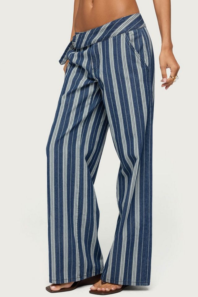 Edikted Belt Striped Low Rise Baggy Jeans #2