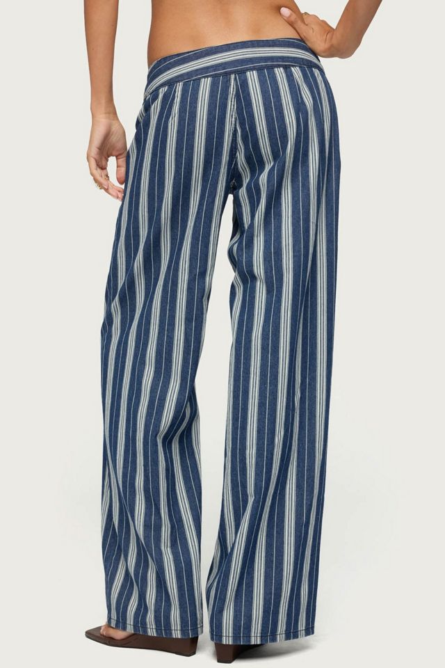 Edikted Belt Striped Low Rise Baggy Jeans #4