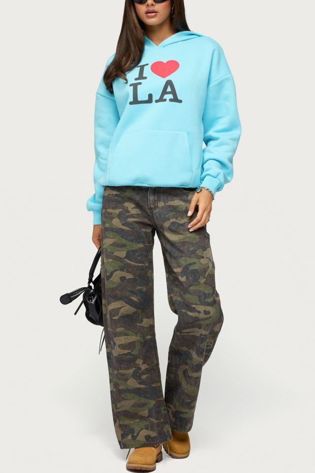 Edikted Soya Camo Low Rise Baggy Jeans #1