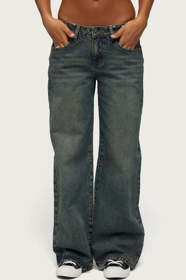 Edikted Nyc Studded Low Rise Baggy Jeans #1