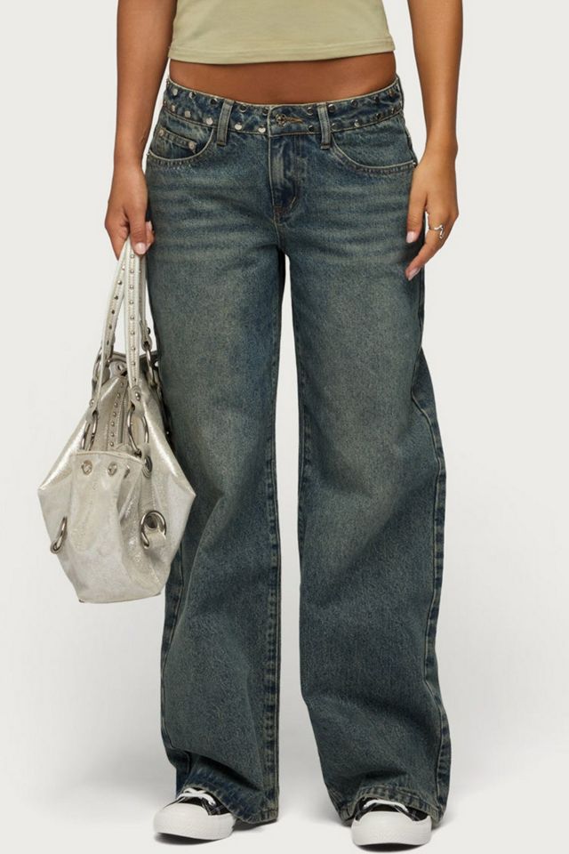 Edikted Nyc Studded Low Rise Baggy Jeans #3