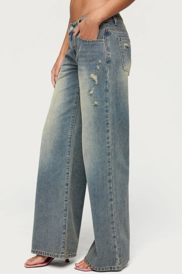 Edikted Noor Distressed Low Rise Baggy Jeans #2