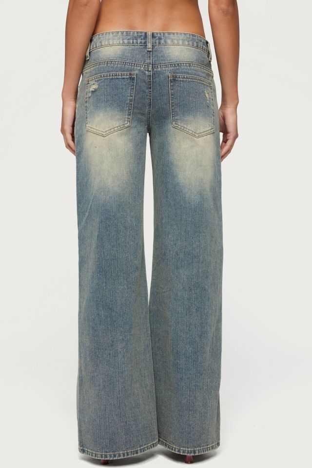 Edikted Noor Distressed Low Rise Baggy Jeans #4