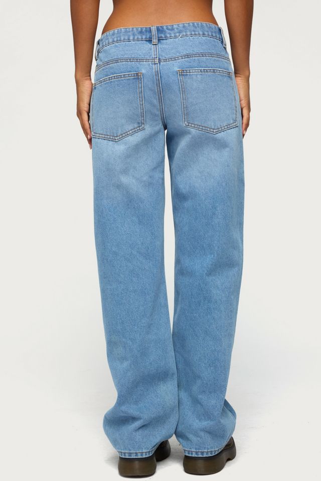 Edikted Juju Distressed Low Rise Baggy Jeans #4